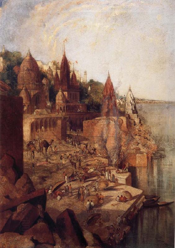 George Landseer The Burning Ghat Benares,as Seen From the City China oil painting art